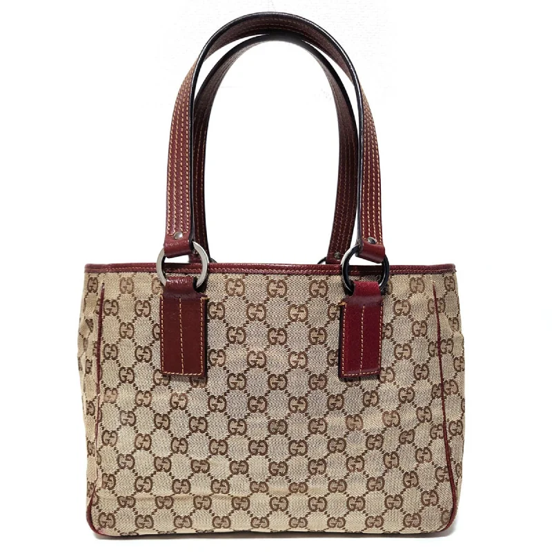 Large handle bags with spacious interior compartments -Gucci Gg Canvas   Color Gg Canvas Handbag Tote Bag (Pre-Owned)