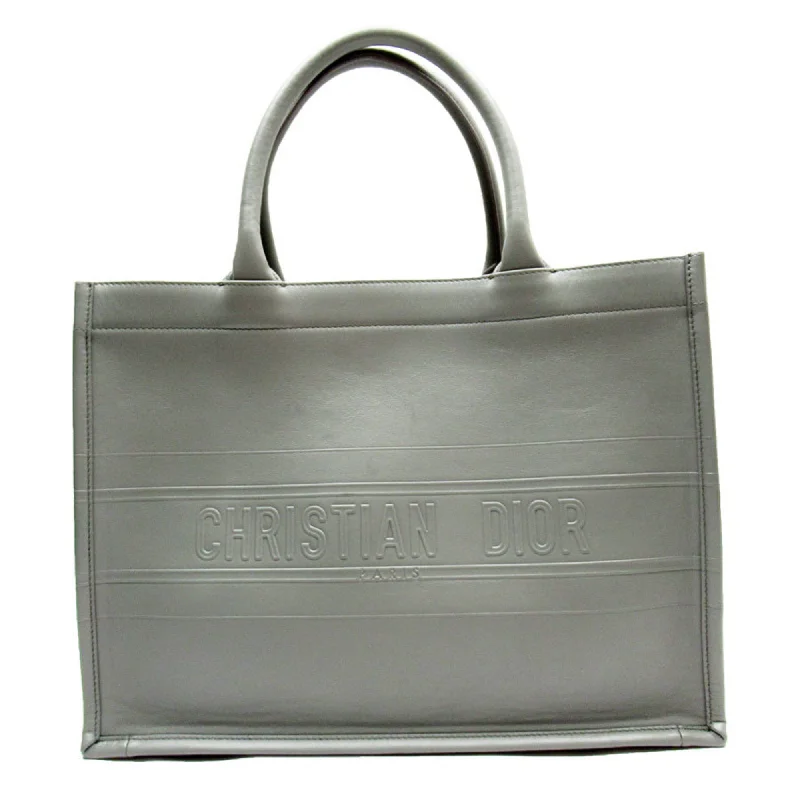 Handle bags with tropical leaves for summer -Christian Dior  Leather Handbag Tote Bag (Pre-Owned)