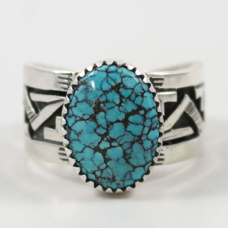 Rings with starburst topaz for radiant beauty -Kingman Turquoise Ring