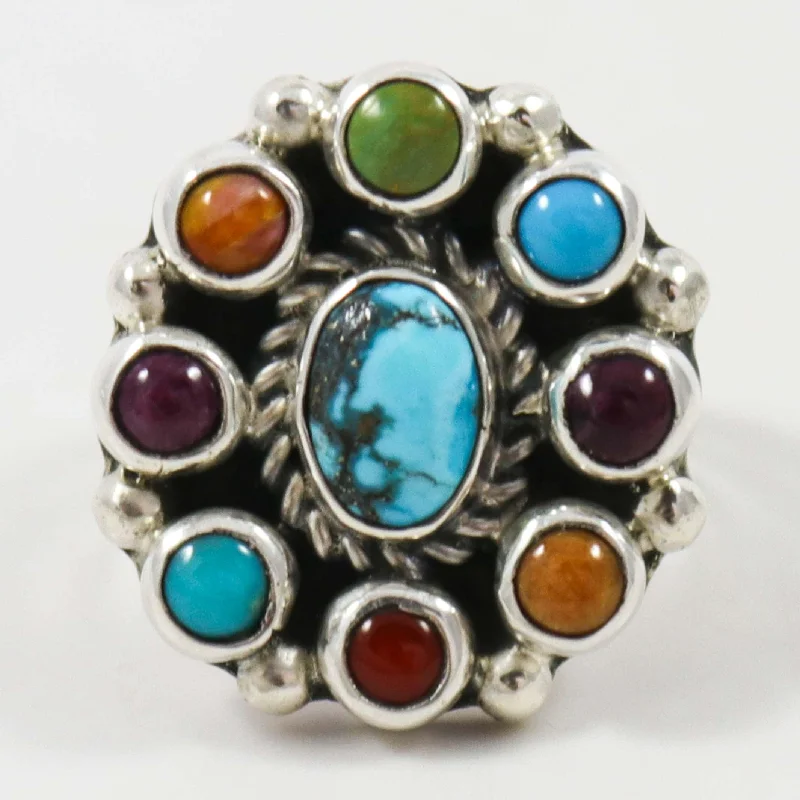 Rings with aventurine gems for green luck -Multi-Stone Ring