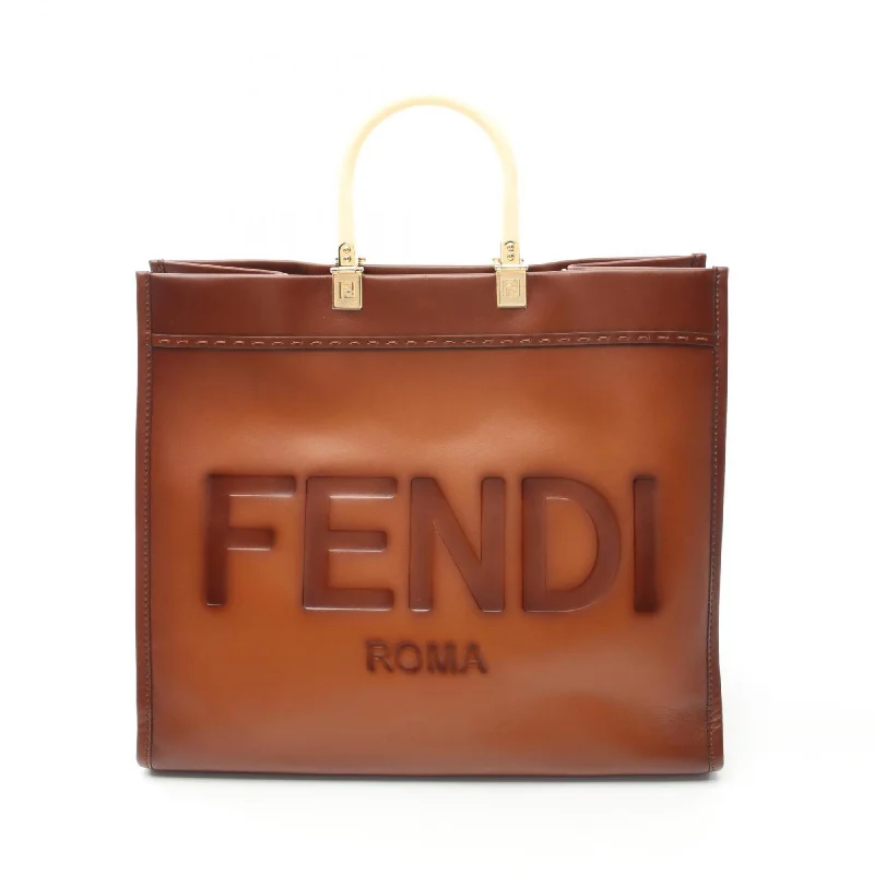 Handle bags with sleek leather for work -Fendi  Leather Tote Bag (Pre-Owned)