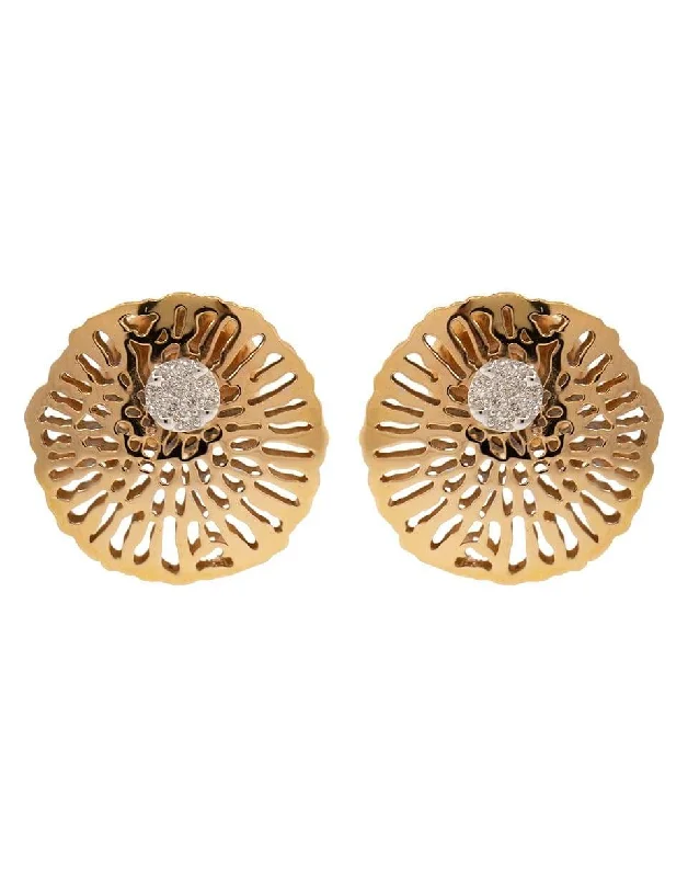 Indian Drop Earrings with Intricacy -Gorgonia Diamond Earrings