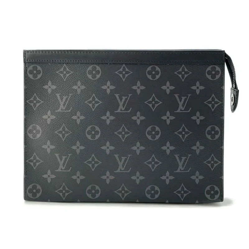 Handle bags with playful patterns for fun -Louis Vuitton  Noir Monogram Eclipse Clutch Bag Pochette (Pre-Owned)