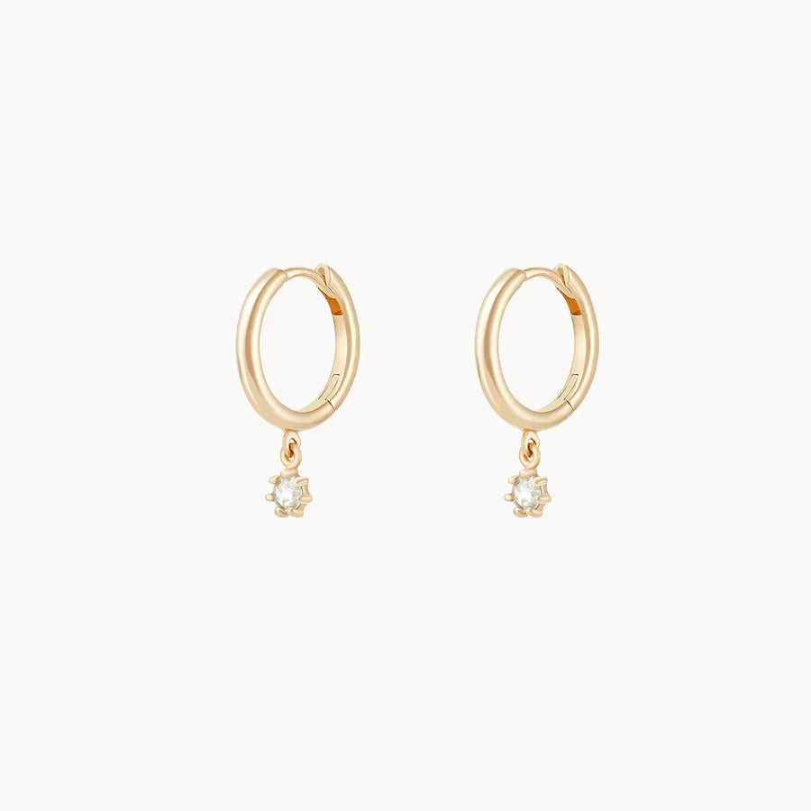 Drop Earrings for Formal Attire -Nova Sway Hoop (14K Gold)