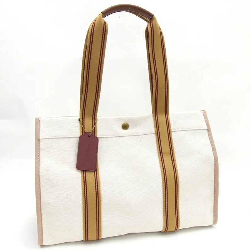 Vegan leather handle bags for eco-friendly chic -Coach ivory   Jacquard Leather Tote Bag (Pre-Owned)