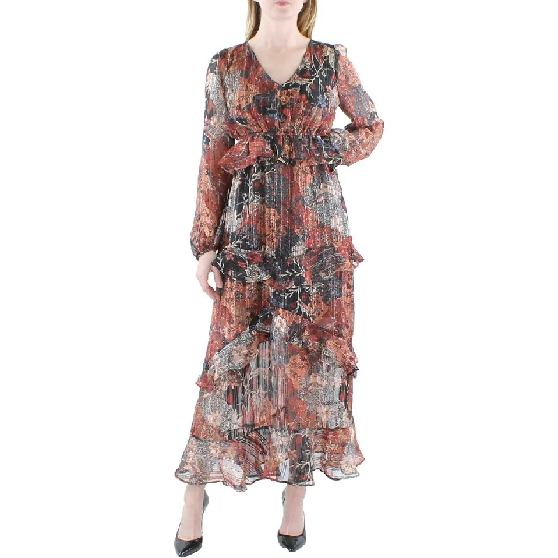 Khaki Dresses for Casual -Jessica Simpson Womens Bianca Printed  Maxi Dress