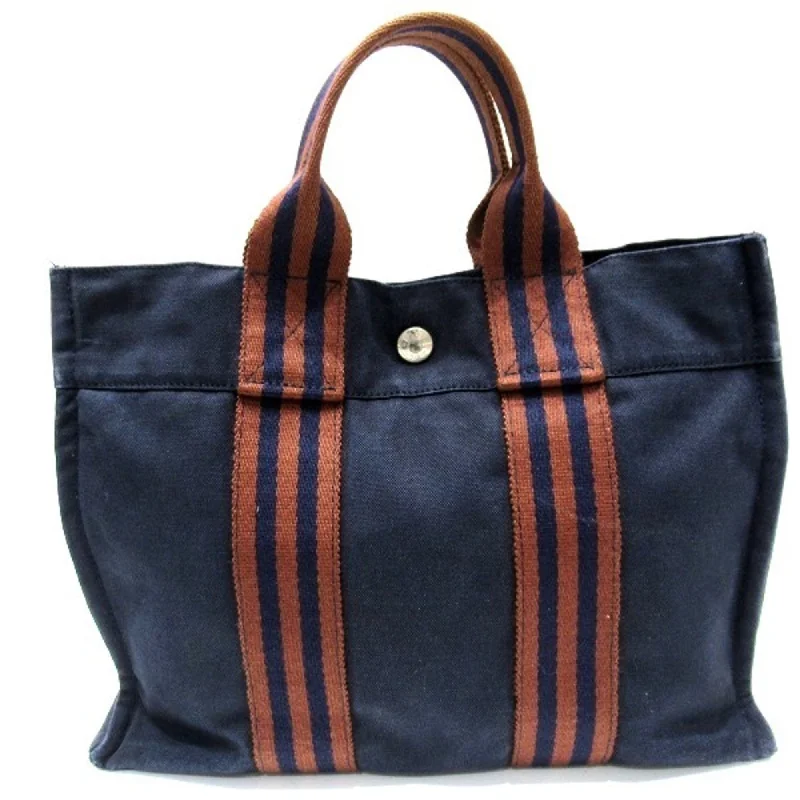 Handle bags with thick handles for support -Hermes Fourre Tout  Canvas Tote Bag (Pre-Owned)