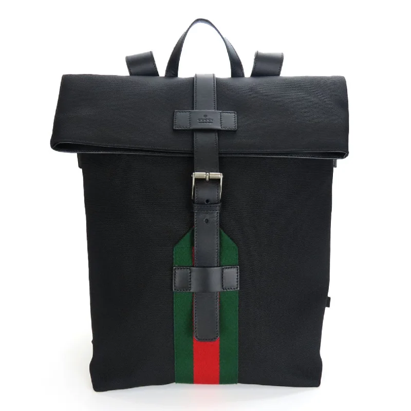 Handle bags with vintage vibes for nostalgia -Gucci  Jacquard Nylon Leather Backpack (Pre-Owned)