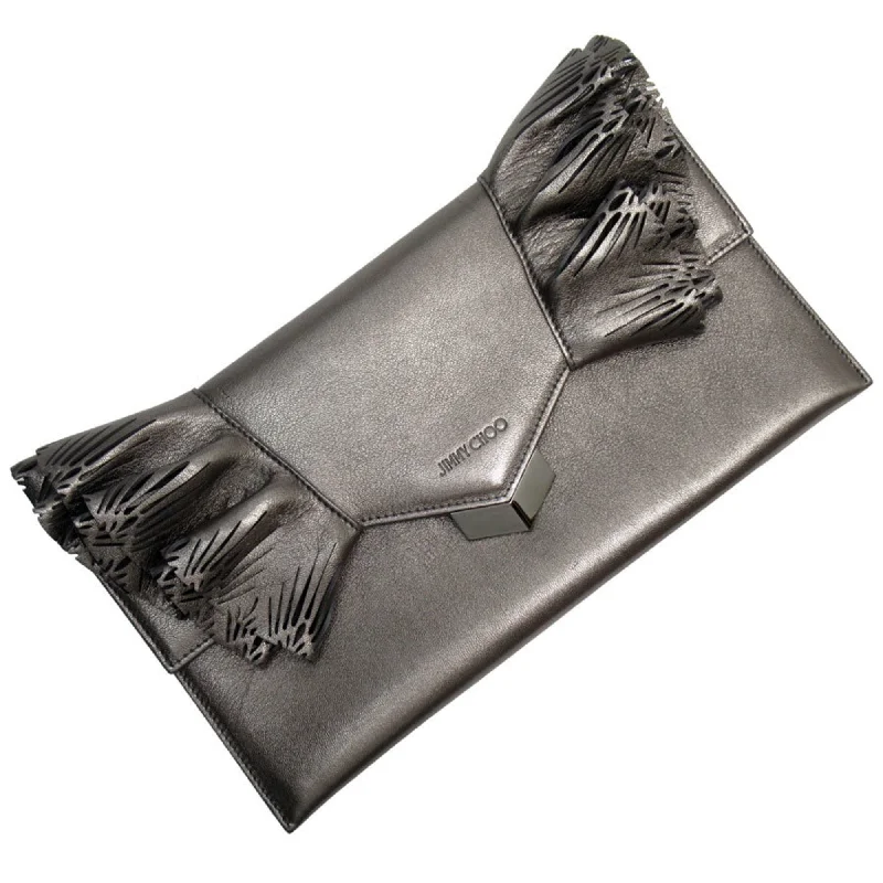 Handle bags with rustic leather for charm -Jimmy Choo Metallic  Leather Clutch Bag (Pre-Owned)