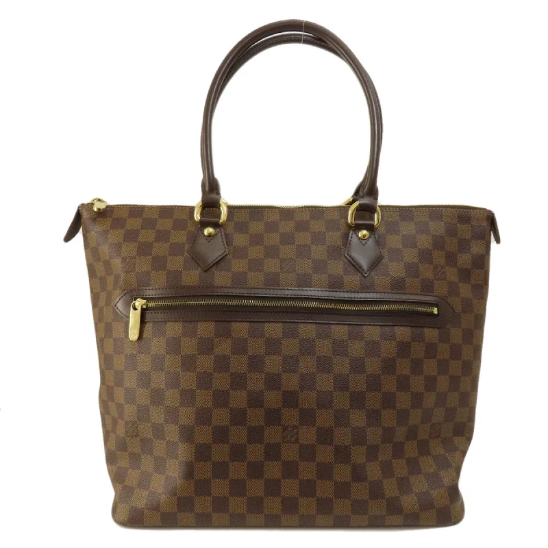 Handle bags with chevron designs for trend -Louis Vuitton Damier Damier Canvas Ebene Damier Canvas Tote Bag (Pre-Owned)