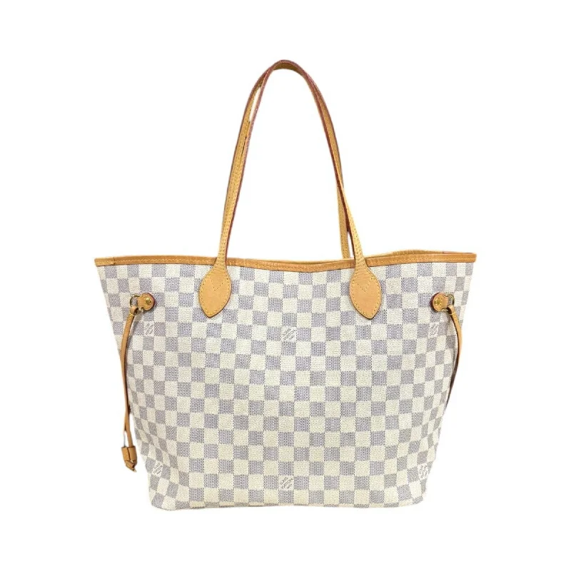 Handle bags with sleek zippers for closure -Louis Vuitton  Damier Azur Tote Bag (Pre-Owned)