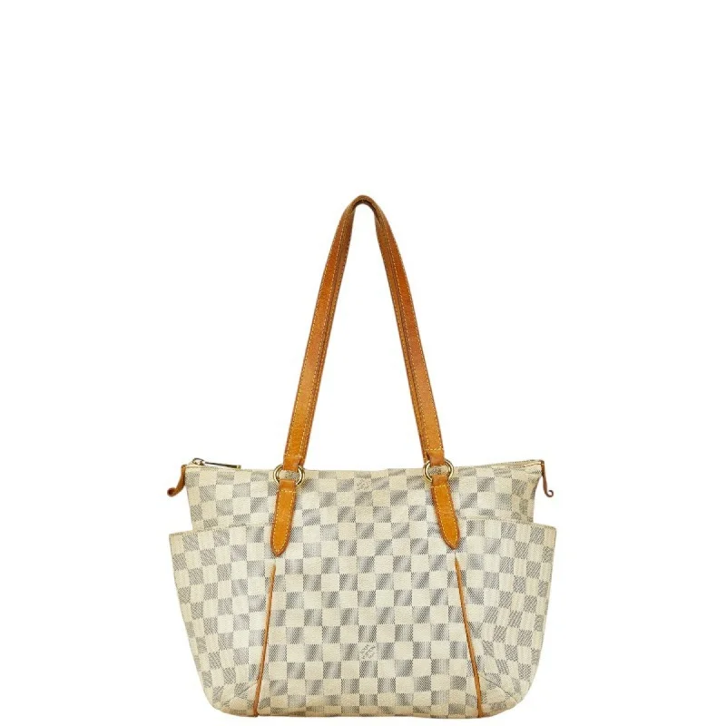 Handle bags with multi-color weaves for vibrancy -Louis Vuitton Damier Azur  Pvc Leather Tote Bag (Pre-Owned)