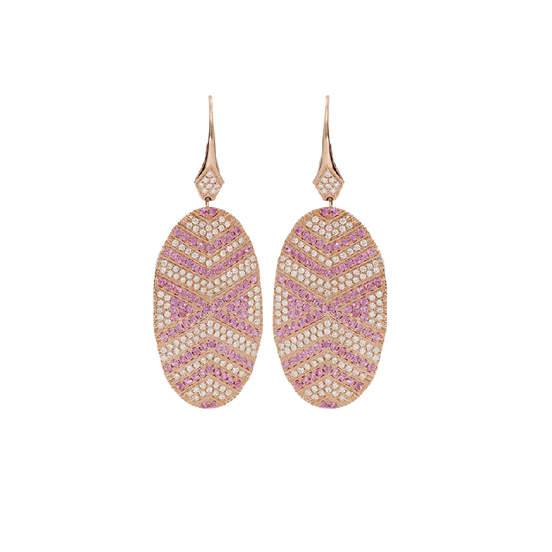 Drop Earrings with Animal Motifs -Mikaela Estelle Pink Sapphire Earrings