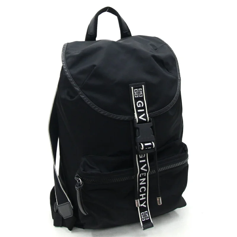 Handle bags with compact designs for portability -Givenchy  Nylon Leather Backpack (Pre-Owned)