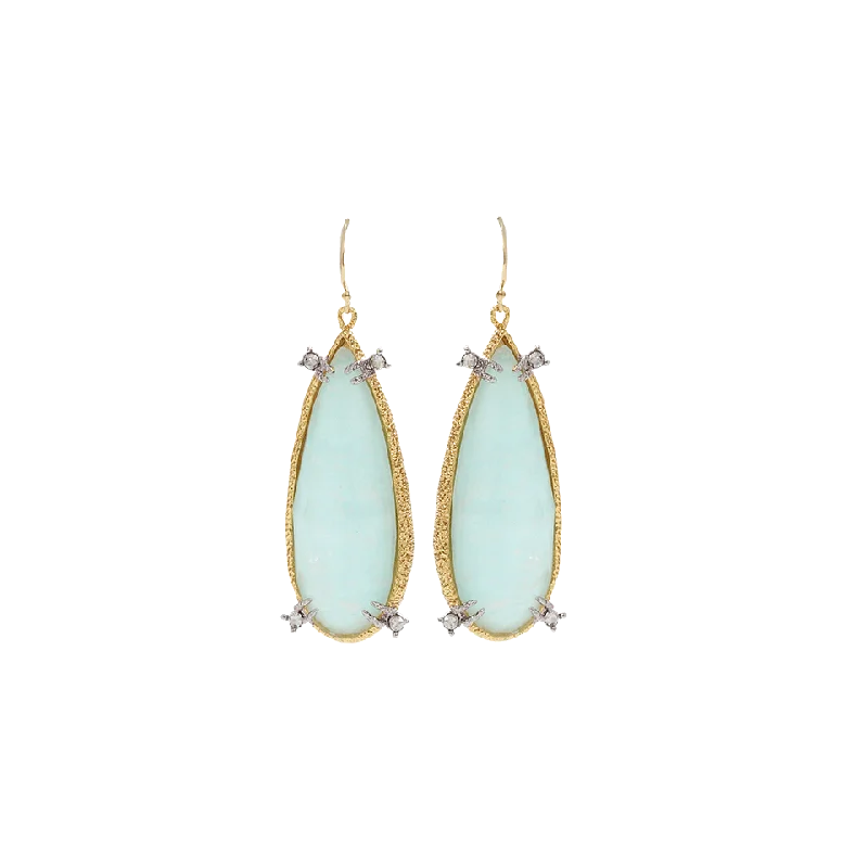 Drop Earrings for Festival Style -Crystal Stud Tear Drop Earrings