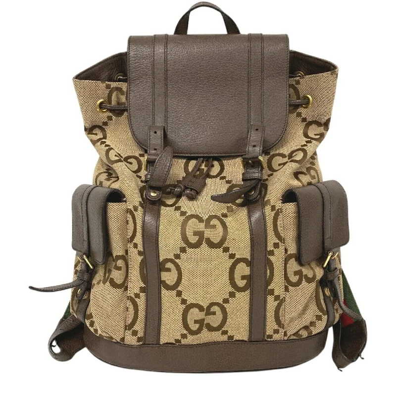 Handle bags with vintage clasps for nostalgia -Gucci  Canvas Leather Backpack (Pre-Owned)