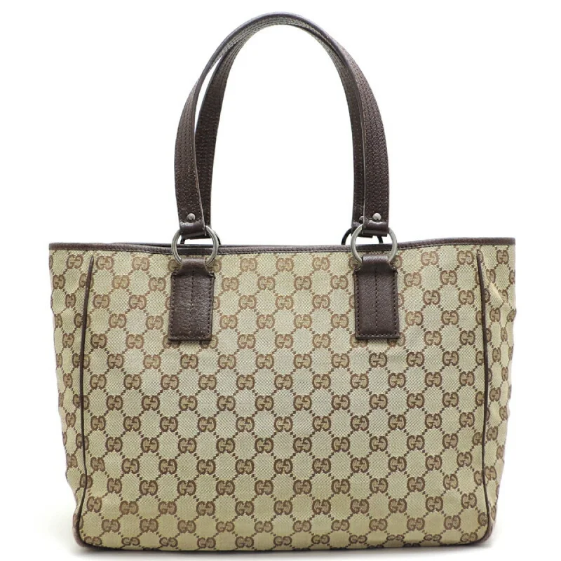 Handle bags with thick handles for support -Gucci Gg Canvas   Gg Canvas Leather Tote Bag (Pre-Owned)