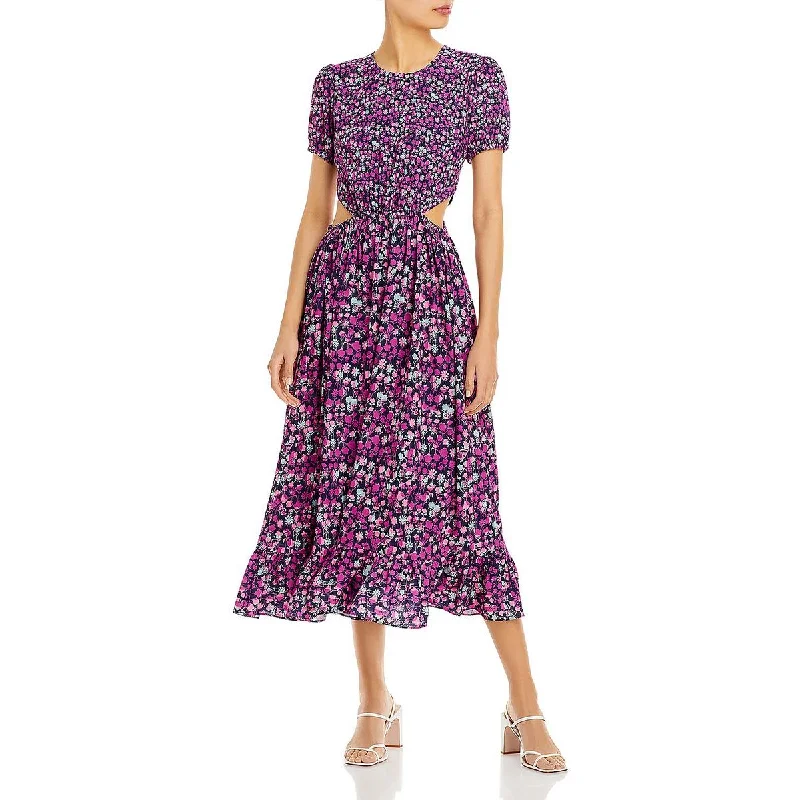 Shift Dresses for Simple Look -French Connection Womens Floral Cutout Midi Dress