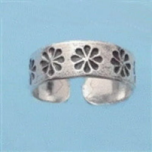 Rings with blue quartz for cool tones -Daisy Sterling Silver Toe Ring