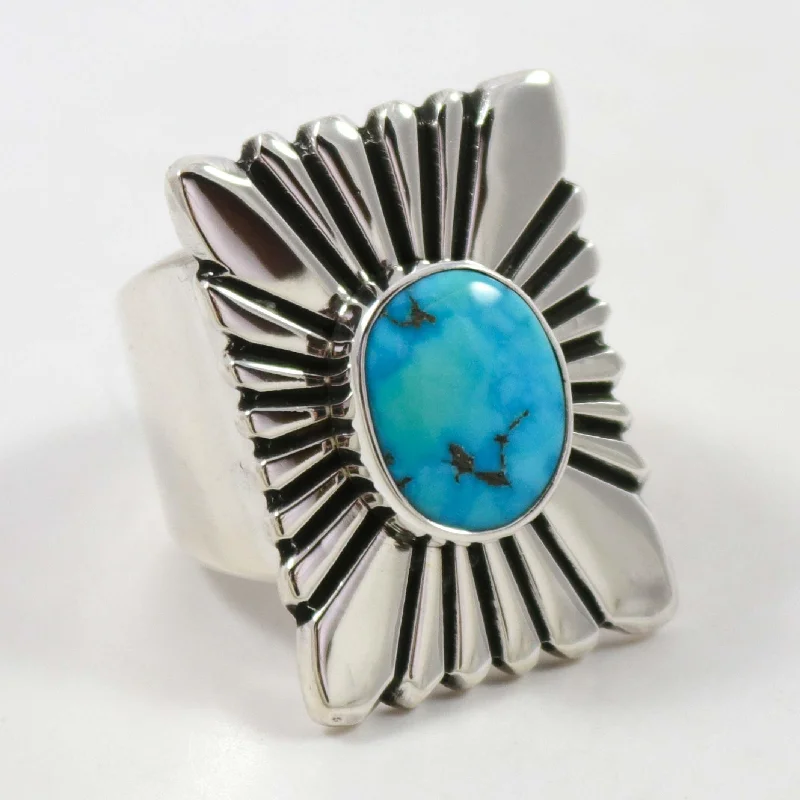 Rings with rough moonstone for natural beauty -Morenci Turquoise Ring