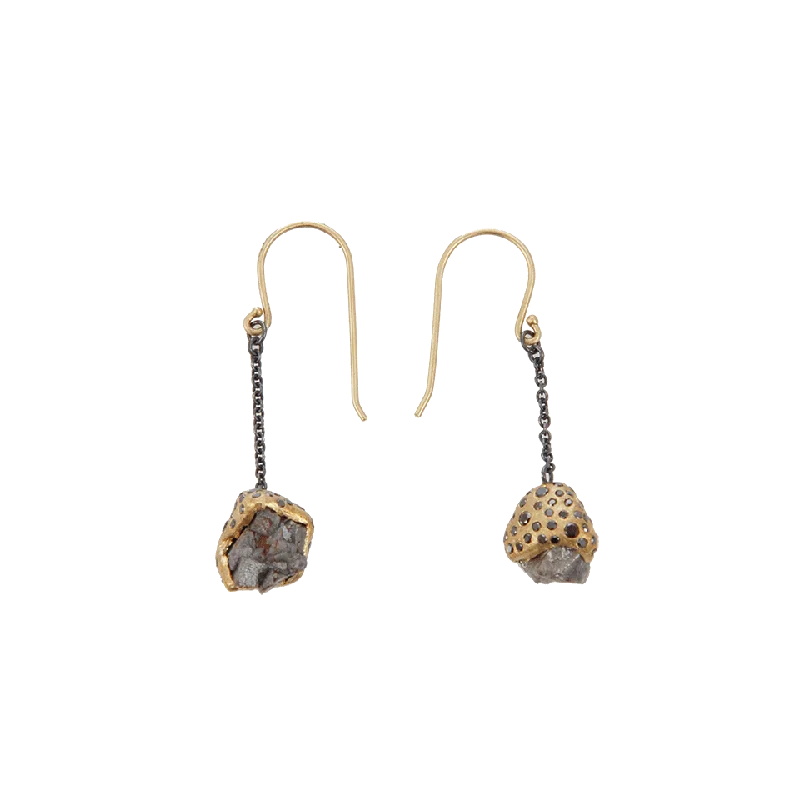 Geometric Drop Earrings for Trend -Raw Diamond Drop Earrings