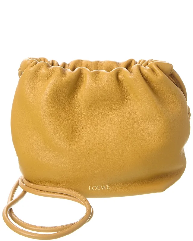 Handle bags with laptop sleeves for work -Loewe Flamenco Mini Leather Pochette