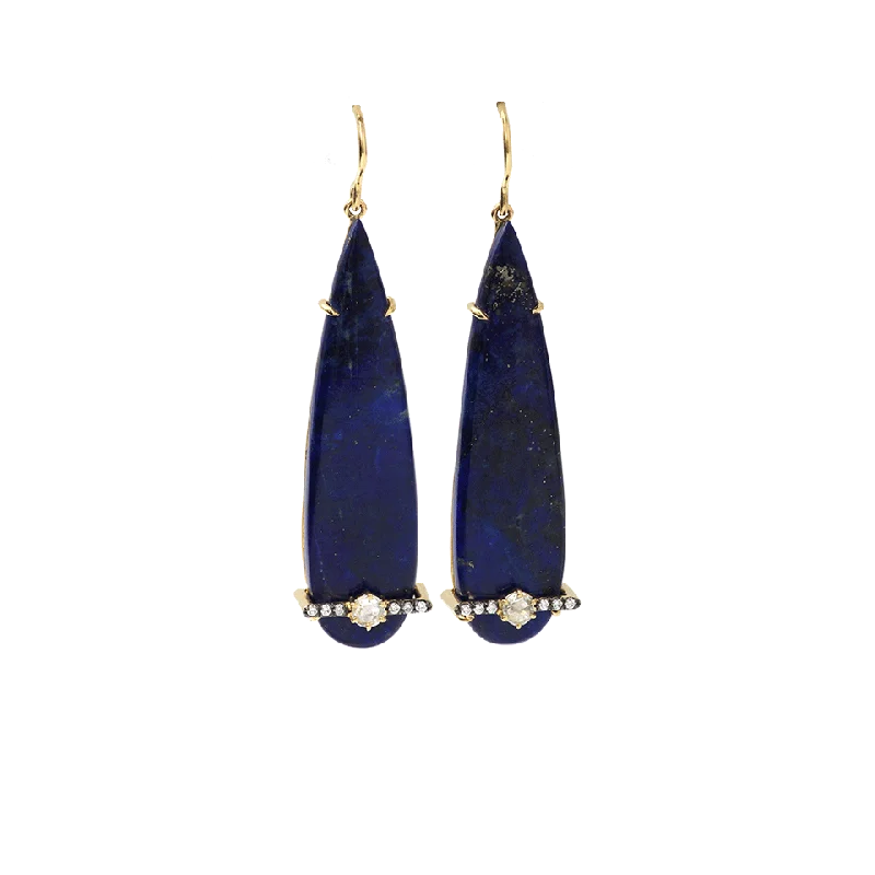 Drop Earrings for Yoga Session -Pear Shape Lapis Earrings