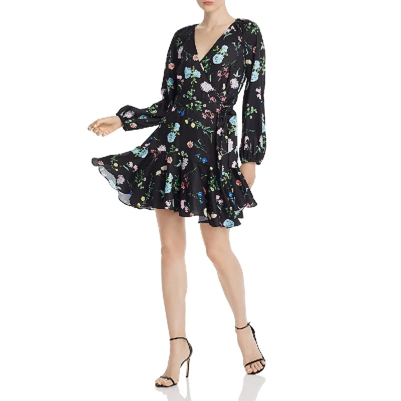 Strapless Dresses for Glamorous -PAPER London Womens Ottie Floral Long Sleeve Wrap Dress