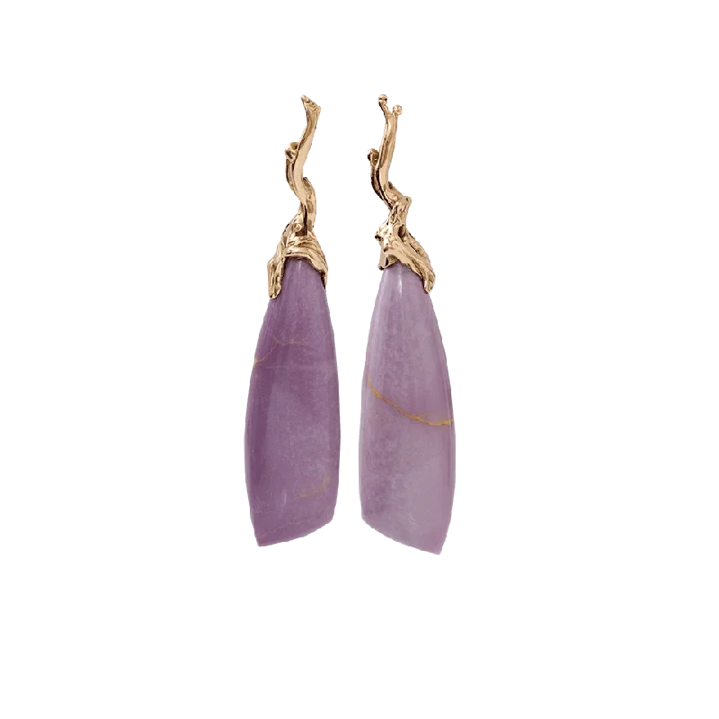 Long Drop Earrings for Dramatic -Phosphosiderite Drop Earrings