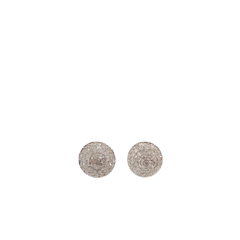 Drop Earrings for Engagement Party -Pave Diamond Half Ball Earrings