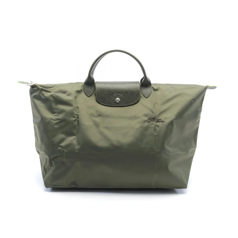 Handle bags with suede accents for texture -Longchamp  Nylon Leather Tote Bag