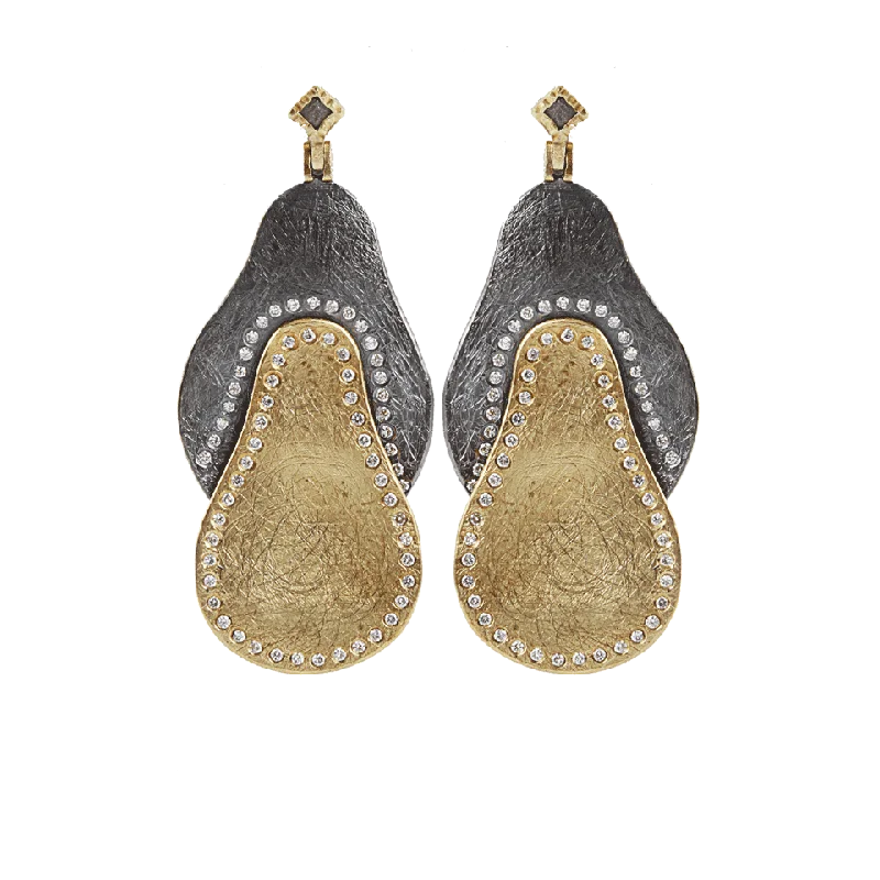 Celtic Drop Earrings with Knotwork -Double Pear Shaped Diamond Earrings