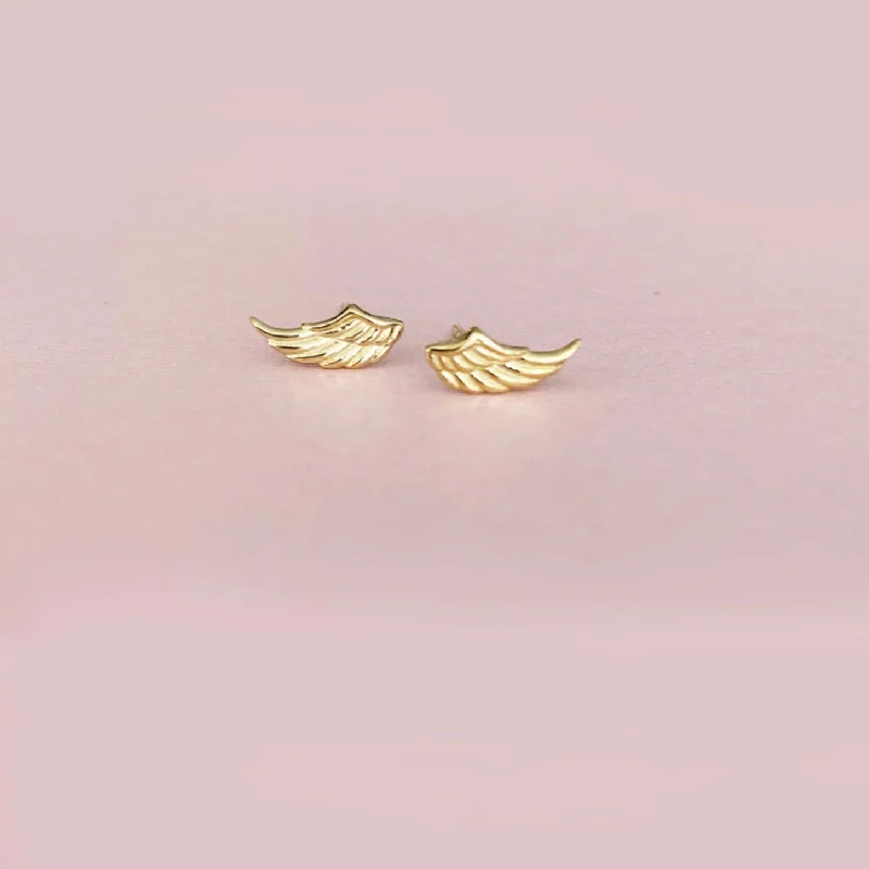 Drop Earrings with Knot Designs -Freedom Wing Stud (Gold)