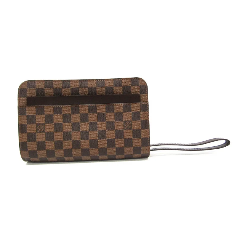 Handle bags with neutral tones for versatility -Louis Vuitton  Damier Canvas Clutch Bag (Pre-Owned)