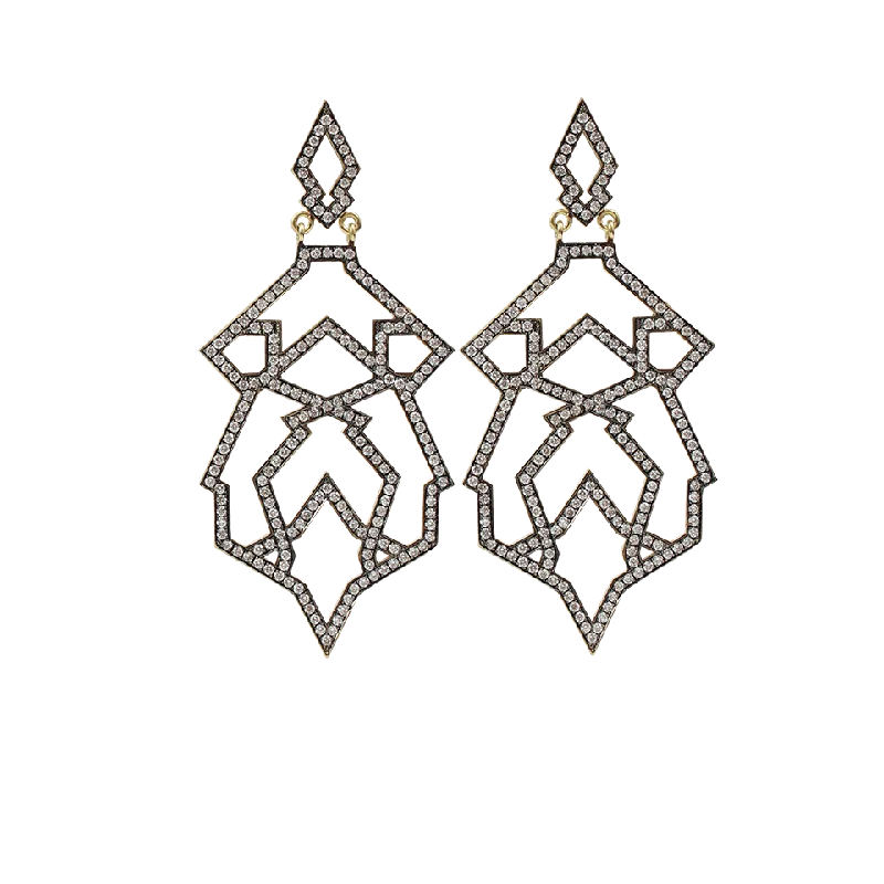 Square Drop Earrings for Modern -Granada Diamond Earrings