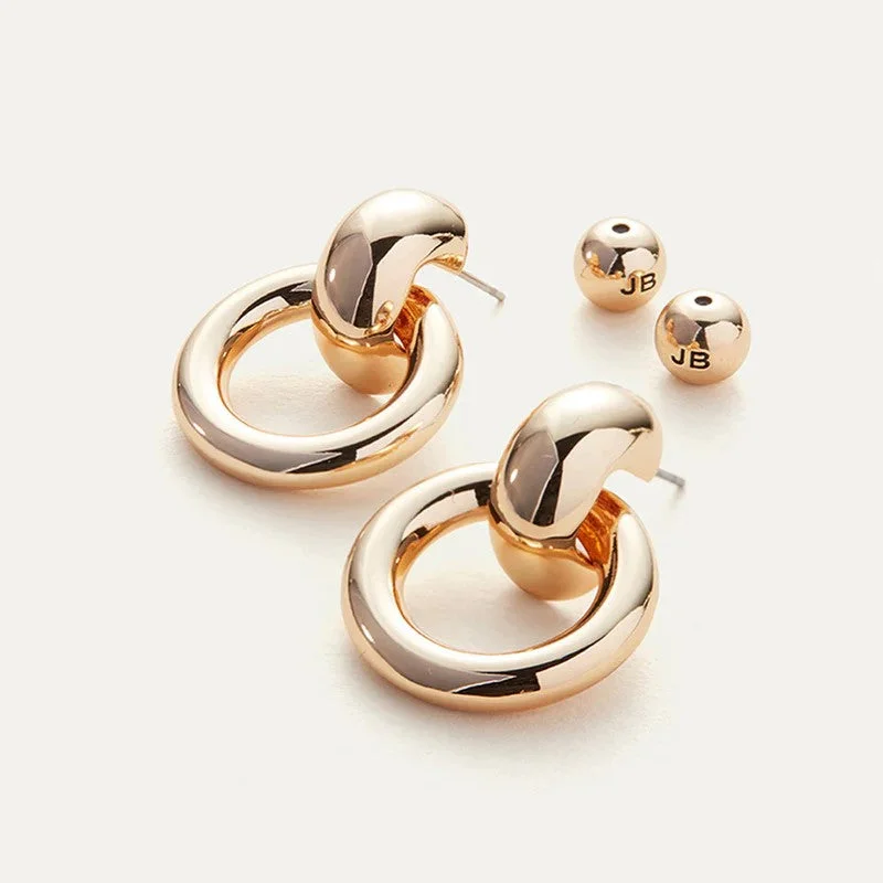 Drop Earrings for Everyday Glamour -Puffy Faye Knockers (Gold)