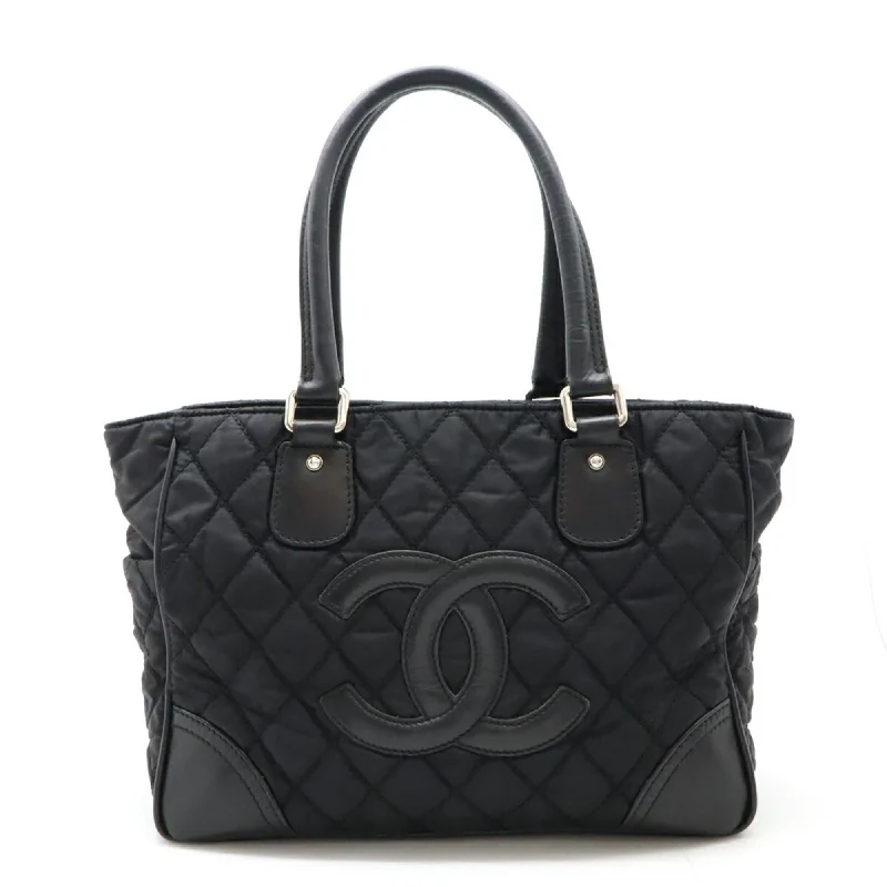 Handle bags with minimalist sleek silhouettes -Chanel  Nylon Canvas Leather Shoulder Bag Tote Bag (Pre-Owned)