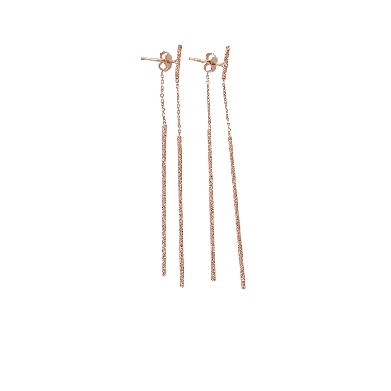 Long Drop Earrings for Dramatic -Gitane Double Sparkly Stick Earrings