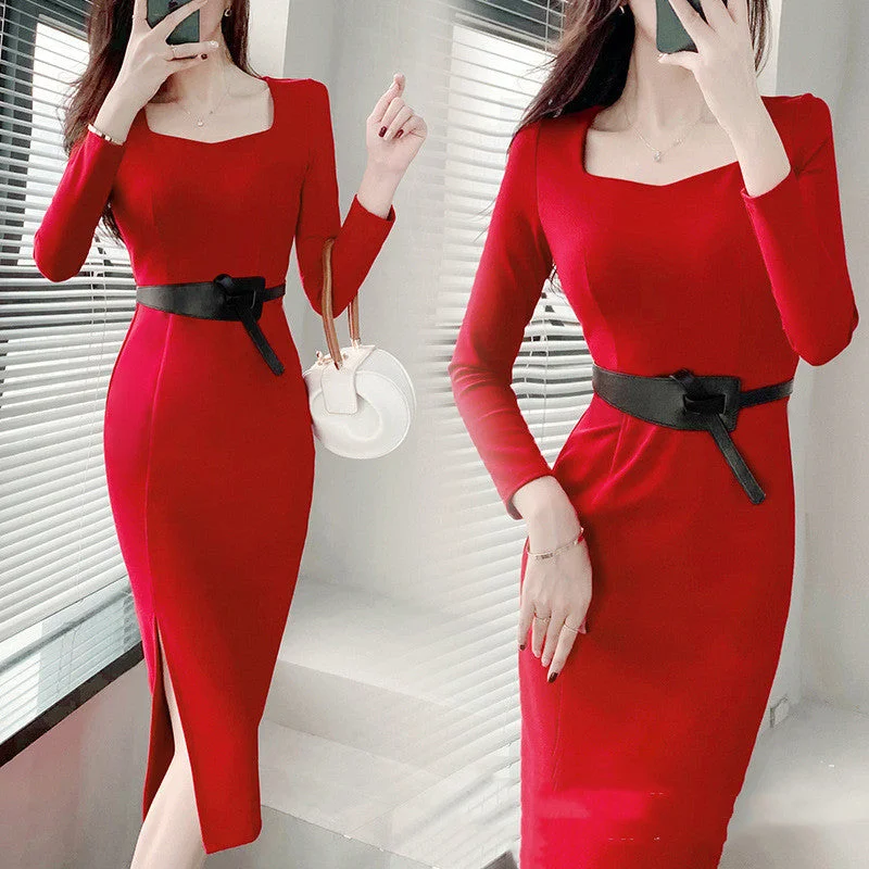 Birthday Dresses for Celebration -Bussness Elegant Slim Fit Dresses