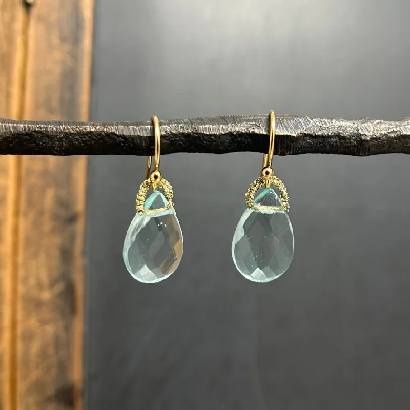 Best hoop earrings with oval shapes for a unique and elongated design-Blue Crystal Drops