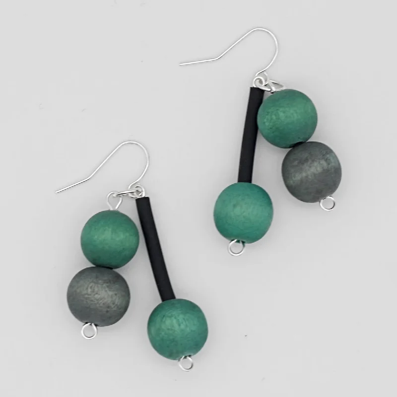 Hoop earrings with abstract shapes for an artistic and creative touch-Teal Triple Bead Jacie Dangle Earring