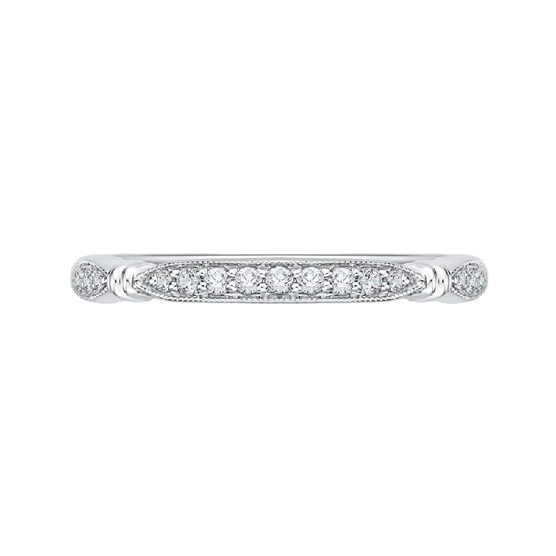 Unique necklaces and pendants with tree of life motifs for nature-inspired elegance-14K White Gold Round Diamond Half Eternity Wedding Band