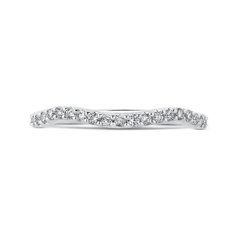 Stunning necklaces and pendants with sapphire gemstones for a luxurious blue hue-14K White Gold Round Diamond Half Eternity Wedding Band