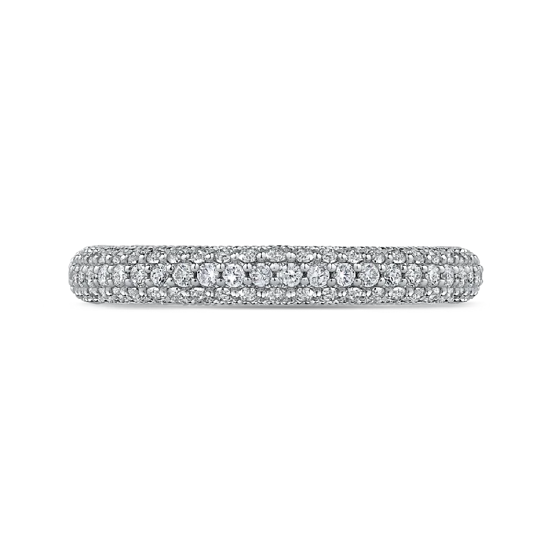 Unique necklaces and pendants with gemstones for a colorful and vibrant statement-14K White Gold Round Diamond Half Eternity Wedding Band