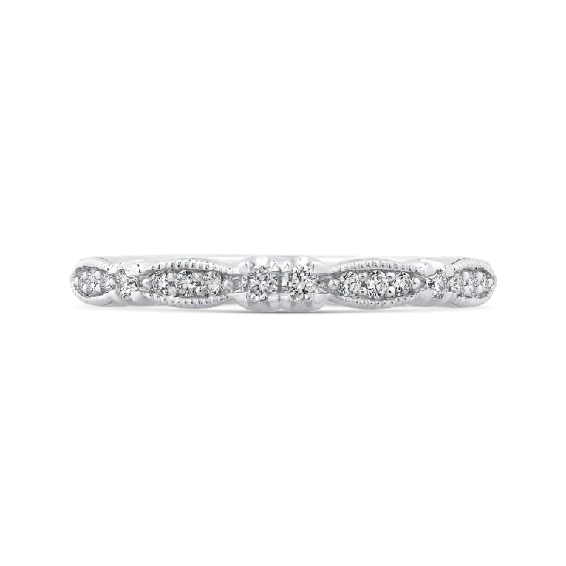 Stunning necklaces and pendants with chakra stones for healing and balance-14K White Gold Round Diamond Half Eternity Wedding Band