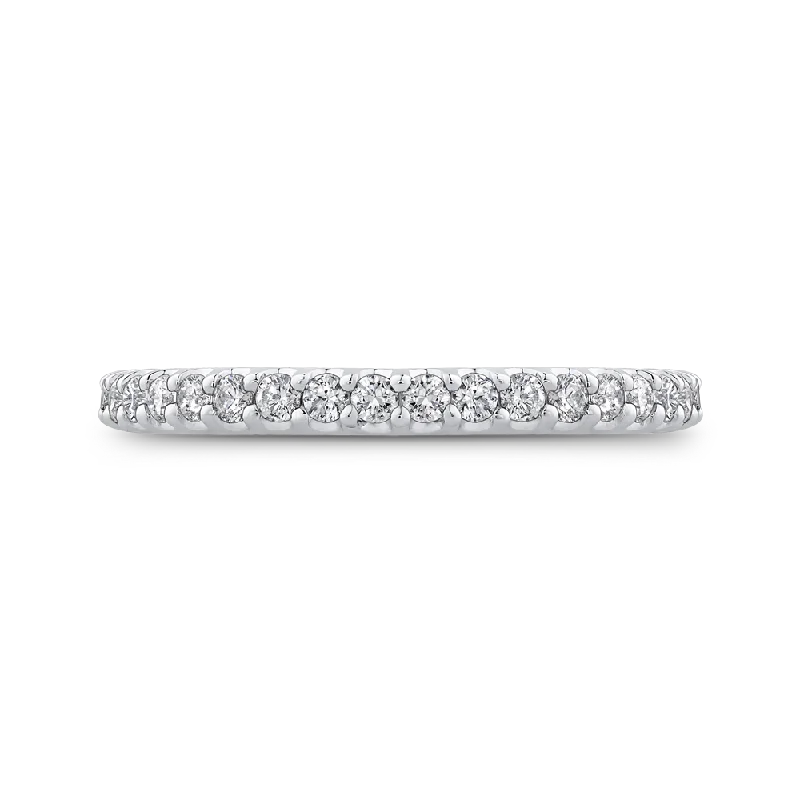 Best necklaces and pendants with matching earrings for a coordinated, elegant look-14K White Gold Round Diamond Half Eternity Wedding Band