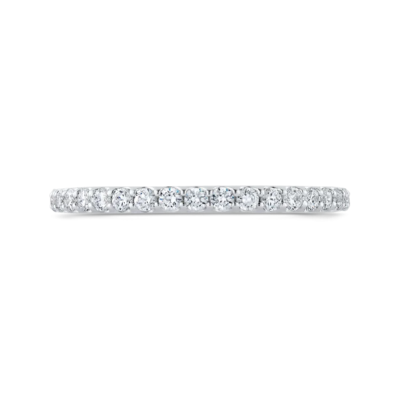 Best necklaces and pendants with zodiac signs for a celestial, astrology-inspired vibe-14K White Gold Round Diamond Half Eternity Wedding Band