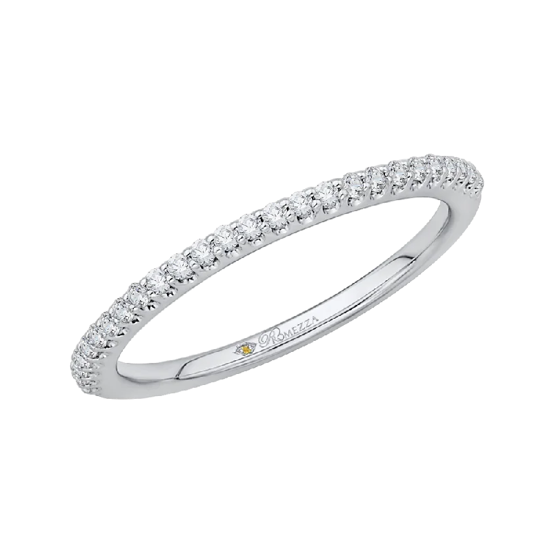 Necklaces and pendants with zodiac constellation designs for an astrological touch-14K White Gold Round Diamond Half Eternity Wedding Band