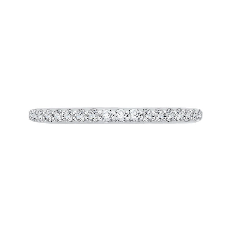 Best necklaces and pendants with matching earrings for a coordinated, elegant look-14K White Gold Round Diamond Half Eternity Wedding Band