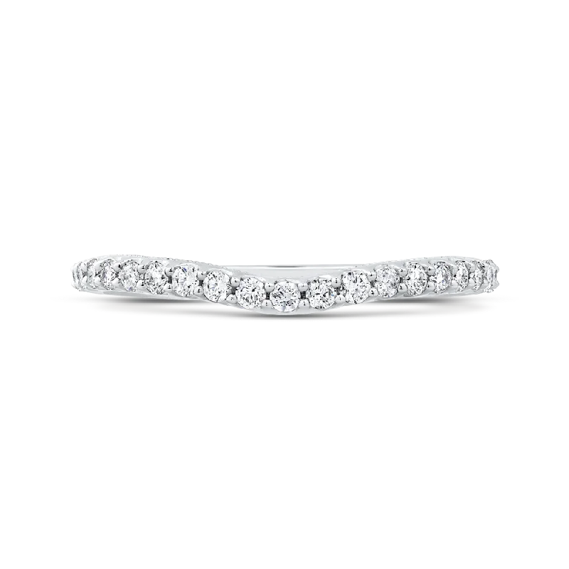 Best necklaces and pendants with infinity hearts for a romantic, eternal symbol-14K White Gold Round Diamond Half Eternity Wedding Band